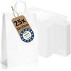 Robin Goods® 25 sacchetti di carta bianca con manici, sacchetti regalo in carta kraft, sacchetti con manico, sacchetti di carta per imballare e regalare regali (bianco - 32x23x10cm - 25 pezzi)