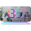 Lancoon Orologio digitale con luce notturna, sveglia colorata, 10 RGB, luce atmosferica, 5 livelli di volume, dimmer auto, doppia uscita, orologio da comodino per dormire, bianco
