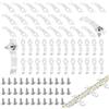 ANOMM 100 Pezzi Clip di Fissaggio per Strisce LED, Clip Strisce LED con Viti, Staffe di Montaggio per SMD 3528/3014/5050/5630 e 8mm/9mm/10mm Striscia LED larghe (Trasparente)