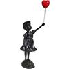 PIGPIGFLY Scultura Figura Banksy,Della Ragazza con i Palloncini,Decorazioni per Ufficio,Figura Decorative, Statuette Decorative Casa, Soggiorno Decorativo Moderno da Appoggiare(Nero)