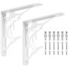 HAOCHEN 2 Pz Reggimensola bianco, Staffe a L, Staffe per Mensole Pesanti Vintage, Supporto Staffa Mensola, Supporto Reggi Mensola da Muro, Staffa per Mensola Angolari Metallo Legno Mensola, 200x200x40 mm
