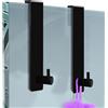 SHIQUAN Gancio Doccia, 2pz Ganci Per Porta Asciugamani Bagno, Senza Perforazione, Acciaio Inossidabile, Sopra Porta Doccia Senza Telaio, Nero