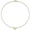 CARISSIMA Cavigliera da donna in oro giallo 9 ct con ciondolo cuore su catena box, 24 cm