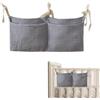 Rakiuty Borsa Appendere per Lettino, Borsa Portaoggetti Letto, Organizer per Cameretta dei Bambini, 2 Tasche, Tasche Portaoggetti Letto, per Letto Usato per Riporre Vestiti Pannolini Giocattoli (Grigio)