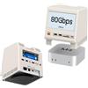 Wokyis M5 Retro Dock Station per Mac mini M4 Pro, 80 Gbps M.2 NVMe SSD Enclosure con ventola di raffreddamento, compatibile con Thunderbolt 5/4/3/USB 4, display HD da 5 pollici, lettore SD/Micro SD