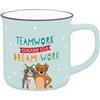 GRUSS & CO Tazza con motivo Teamwork | Tazza preferita in porcellana New Bone China, effetto smaltato, bordo nero, 35 cl, regalo amicizia | 74670