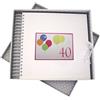 WHITE COTTON CARDS-Biglietto di Auguri per 40esimo Compleanno con Neon e Libro dei ricordi, Motivo: Palloncini, Colore: Bianco