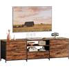 Taotigzu Mobile TV, TV con 5 cassetti in tessuto, 2 scomparti aperti, con struttura in acciaio per soggiorno, 30 x 140 x 50 cm (marrone)