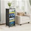 Welfuturer Cassettiera con cassetti in tessuto, stile Van-Gogh, sottile, per camera da letto, armadio, corridoio, soggiorno, cameretta (4 cassetti)