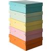 Falken PureBox - Confezione da 5 pezzi, colore pastello, made in Germany, 100 mm, formato DIN A4, colori assortiti, con coperchio in cartone resistente, confezione regalo vegana