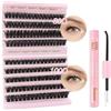 Poiuyoiu Ciglia Individuali Soffici Kit Fai da Te per Extension Ciglia con Colla Bond e Dispositivo di Rimozione 8-16mm 80D 100D D Curl Volume Kit Estensione Ciglia Finte