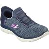 Skechers Summits Hands-Free Slip-ins - Memory Foam Insole, Heel Pillow, Vegan Materials, Scarpe da Ginnastica Donna, Viola Navy, 35.5 EU Larga