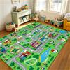 Capslpad Tappeto per aula 200 x 300 cm, tappeto per bambini, per scuola elementare, giocattolo per bambini, auto, tappetino per traffico stradale, per sala giochi, camera da letto