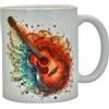 Shopi Zone Tazza in ceramica per chitarra acustica e note musicali - Design artistico colorato per gli amanti della musica - Regalo creativo per musicisti e collezionisti