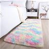 ROHATIM Tappeto Peloso Soggiorno Tappeti per Grandi Dimensioni Salotto Moderno cameretta Bimba tappeti,Tappeto morbido e Antiscivolo soffice per la camera da letto(Arcobaleno,80 x 150 cm)