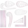 TOPINCN Righello per Abbigliamento, Set di righelli per Sarto, Righello per Curve da Cucito 9 Pezzi Righello per virgole in PVC Modelli per Quilting per Cucire su Misura