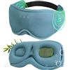 LC-dolida Cuffie Bluetooth 5.4 con mascherina per dormire, 3D naturale, in bambù e cotone, maschera per gli occhi a pressione zero e oscuramento al 100% per chi dorme sul fianco, per viaggi e ufficio