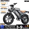 DEEPOWER Bicicletta Elettrica DEEPOWER 2000W 48V 60AH con Doppia Batteria, Pneumatici Fat da 20 Pollici, Doppio Ammortizzatore, per Adulti, Fuoristrada e Tutti i Terreni