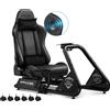 GTPLAYER Simulator Cockpit, Sim Racing Cockpit, simulatore di corse supporto al volante con altoparlanti, volante e ripiano per pedali