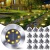Qedertek 16 Pezzi Luci Solari Giardino Esterno, 8 LEDs Faretti led Luce Sepolta Bianco Caldo Lampada IP65 Impermeabile Luci Terra per Prato Vialetto Scala Paesaggio