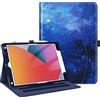 FINTIE Cover compatibile con iPad 10.2 9a generazione 2021/8° genn 2020/7° genn 2019, custodia multiposizione per standby/sveglia automatica protezione degli angoli, cielo stellato