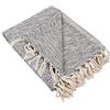 DII Cotone Handloom Slub, a Righe con Twisted Fringe Variegato Black