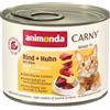 animonda Carny Senior, cibo umido per gatti, bagnato per gatti da 7 anni, Manzo + Pollo con Formaggio 6 x 200 g