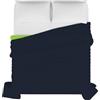 Italian Bed Linen TRAPUNTINO ESTIVO ELEGANT NO STIRO - Made in Italy - Copriletto Matrimoniale 260x270 cm in Morbida Microfibra - Tinta Unita - DoubleFace - Trapunta 100 g - Blu Scuro/Verde Mela
