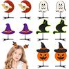 MELLIEX 10 Pezzi Fermagli per Capelli Halloween per Bambini Accessori per Capelli Zucca Pipistrello Fantasma con Brillantini per Halloween Cosplay Feste