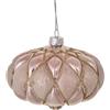 BIANCHI DINO Sfera Pendaglio per Albero di Natale in Vetro Rombi 10cm Rosa