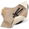 Totsy Baby Coperta avvolgente per ovetto e passeggino - morbida copertina Minky neonato bifacciale con cappuccio - utilizzabile primavera-autunno in viaggio e a casa 90×90 cm Beige con Stelle Bianche Oeko-Tex