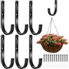 QJKEJI 6 Pz Ganci da Parete per Garage Ganci, Gancio Bici Muro, Appendi Bici da Muro in Metallo, Gancio a J per Appendere Attrezzi Biciclette Scale Oggetti Ingombranti Utensili Elettrici(Nero)