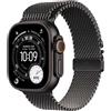 Apple Watch Ultra 3 Cellular 49mm Black Titanium - Titanium Milanese Loop - Small - EU