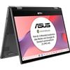 ASUS Chromebook Flip CM1 - Computer portatile, schermo touch 14 FHD IPS, MediaTek Kompanio 510, 8 GB di RAM, 128 GB eMMC, Arm G52 MC2, ChromeOS, tastiera QWERTZ, colore: Gravity Grey