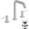 hansgrohe Tecturis S - Miscelatore per lavabo a 3 fori con push-open, Miscelatore lavabo risparmio idrico (EcoSmart) con altezza bocca 152 mm, bianco opaco, 73330700