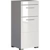 trendteam smart living Mobili Amanda - Cassettiera portaoggetti da Bagno, Legno, Bianco Liscio (Alta lucentezza), 37 x 79 x 31 cm