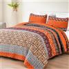 WONGS BEDDING Set di biancheria da letto per letto king size, con copriletto estivo e 2 federe, in microfibra leggera, motivo floreale, 264 x 228 cm