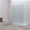 KAMALU Parete walk in 120 cm vetro scanalato e profilo bianco | KW-100BFL