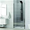 KAMALU Porta battente doccia nicchia 80cm vetro trasparente 6mm KS2800N