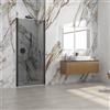 KAMALU Porta doccia battente 80 cm telaio nero vetro fumé altezza 200h | KS2800NF