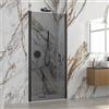 KAMALU Porta doccia battente 85 cm telaio nero vetro fumé altezza 200h | KS2800NF