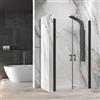 KAMALU Porta doccia saloon 95-100 cm profili neri altezza 200h | KSAL2800AN