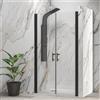 KAMALU Porta doccia saloon 100-105 cm profili neri altezza 200h | KSAL2800AN