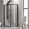 KAMALU Box doccia semicircolare 90x90 finitura nera opaca vetro trasparente KF2000B