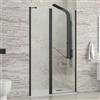 KAMALU Porta doccia battente 120-125cm e fisso colore nero | KPX4000N