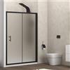 KAMALU Porta doccia 120cm telaio nero e vetro opaco scorrevole | KFN5000NS