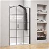 KAMALU Porta doccia 91-94 cm con telaio nero opaco vetro serigrafato | KAM-P5000