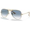 Ray-Ban RB3025 001/3F Aviator - Occhiali da Sole Unisex in Metallo Oro con Lenti Azzurro Sfumato