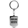 Seven Portachiavi 1899 AC Milan, in Acciaio con Key Asset Laterale, Grigio, Bambini e Ragazzi, Sport e Calcio