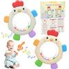Dzpuhuojz 2 Pezzi Massaggia Gengive Neonati con Sonaglio, Giochi Dentizione Neonato in Silicone Senza BPA, Facile da Afferrare, Sollievo per le Gengive dai 3-6-9 Mesi, Regalo per Bambino e Bambina